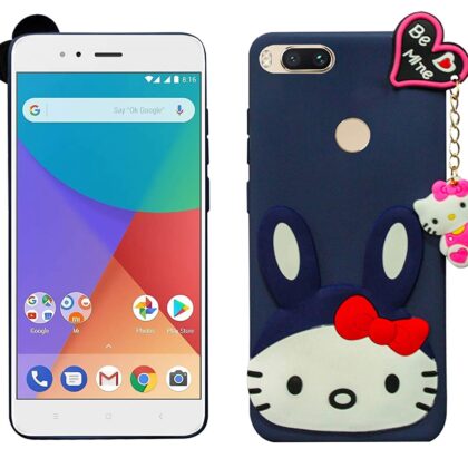 TGK Kitty Mobile Covers, Silicone Back Case Compatible for Xiaomi Mi A1 Cover (Dark Blue)