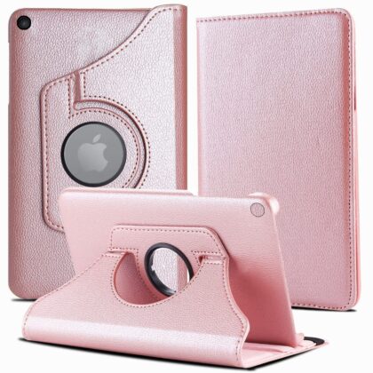 TGK 360 Degree Rotating Stand Magnetic Smart (Auto Sleep/Wake Function) Leather Flip Case Cover for iPad 9.7 inch Cover, iPad 5th Generation 2017 Model A1822 A1823 A1893 A1954 – Rose Gold